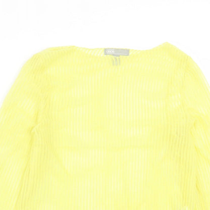 Womens UK Size 8 ASOS Yellow Cropped T-Shirt