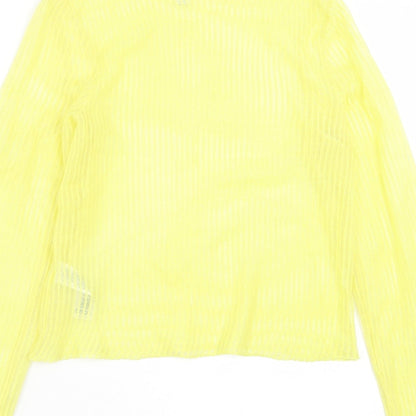 Womens UK Size 8 ASOS Yellow Cropped T-Shirt