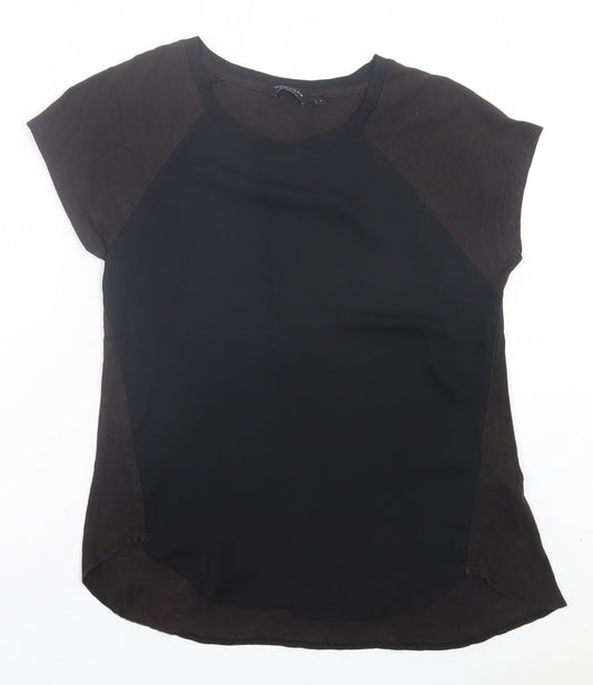 Womens UK Size 8 New Look Brown Basic T-Shirt
