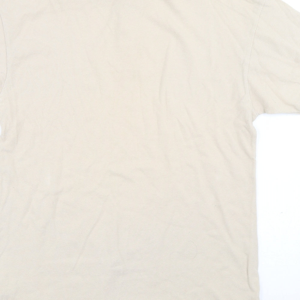 Armando Mens Beige Cotton Polo Size S Collared Button