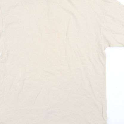 Armando Mens Beige Cotton Polo Size S Collared Button