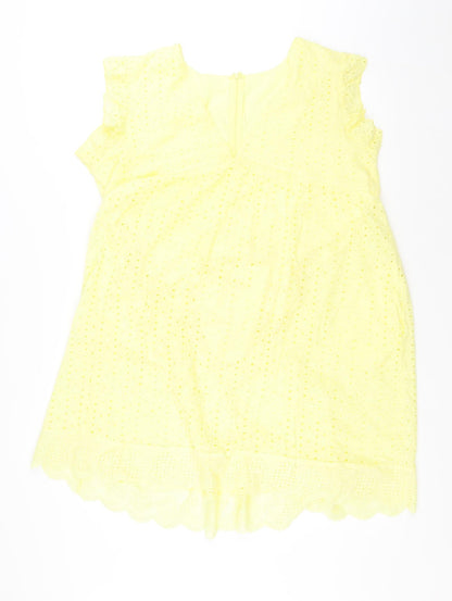 Womens UK Size XL Preworn Yellow Basic Blouse