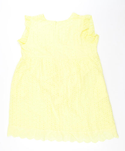Womens UK Size XL Preworn Yellow Basic Blouse
