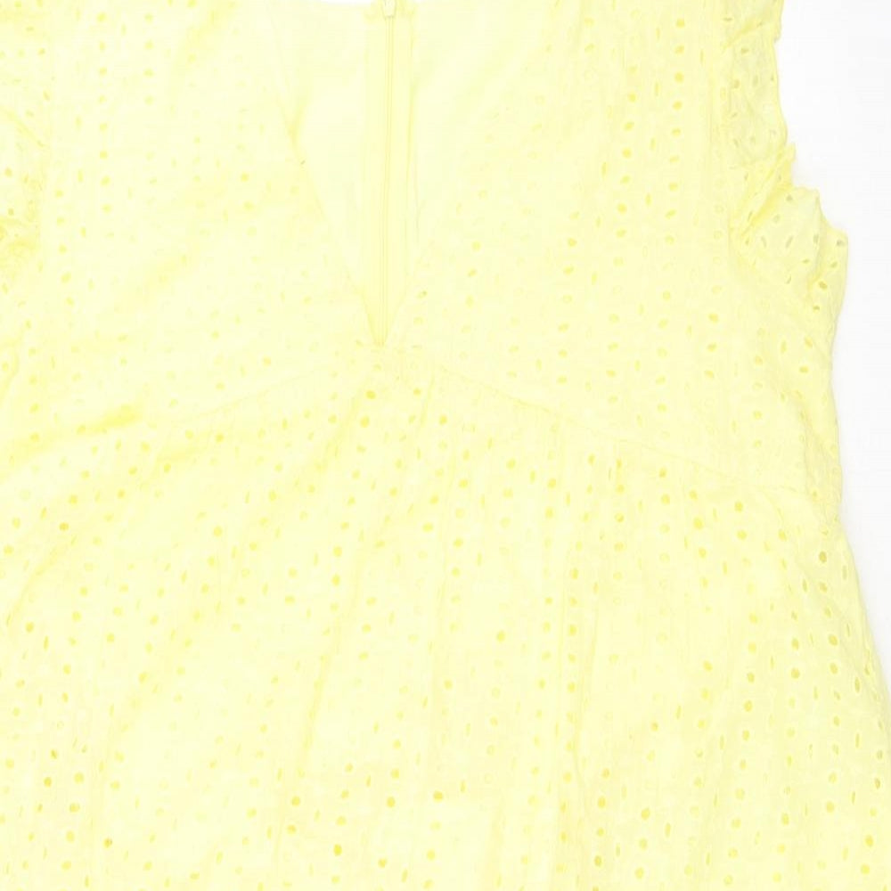 Womens UK Size XL Preworn Yellow Basic Blouse