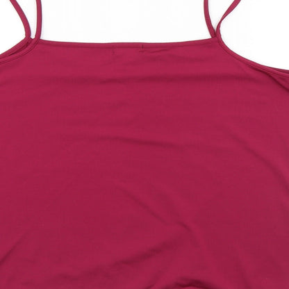 F&F Womens Purple Polyester Basic Tank Size L V-Neck