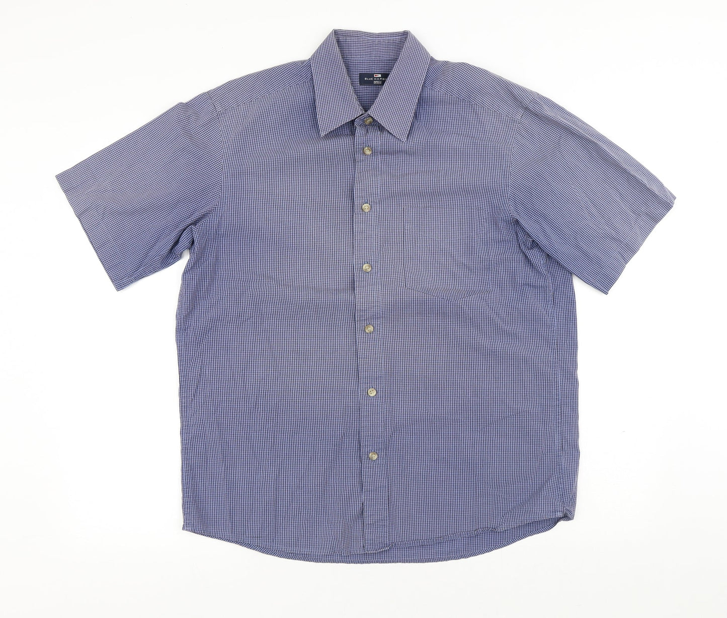 Mens UK Size M Blue Harbour Blue  Button-Up Short Sleeve Casual Shirt