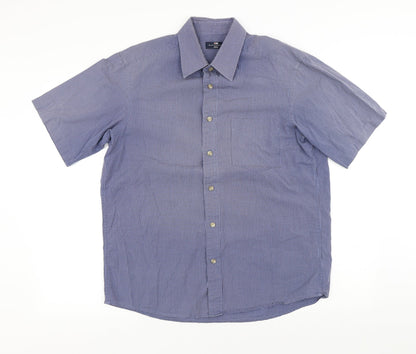 Mens UK Size M Blue Harbour Blue  Button-Up Short Sleeve Casual Shirt