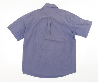 Mens UK Size M Blue Harbour Blue  Button-Up Short Sleeve Casual Shirt