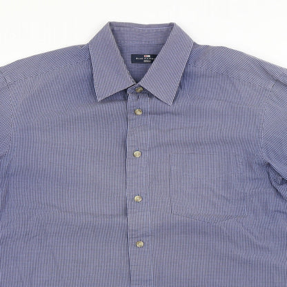 Mens UK Size M Blue Harbour Blue  Button-Up Short Sleeve Casual Shirt