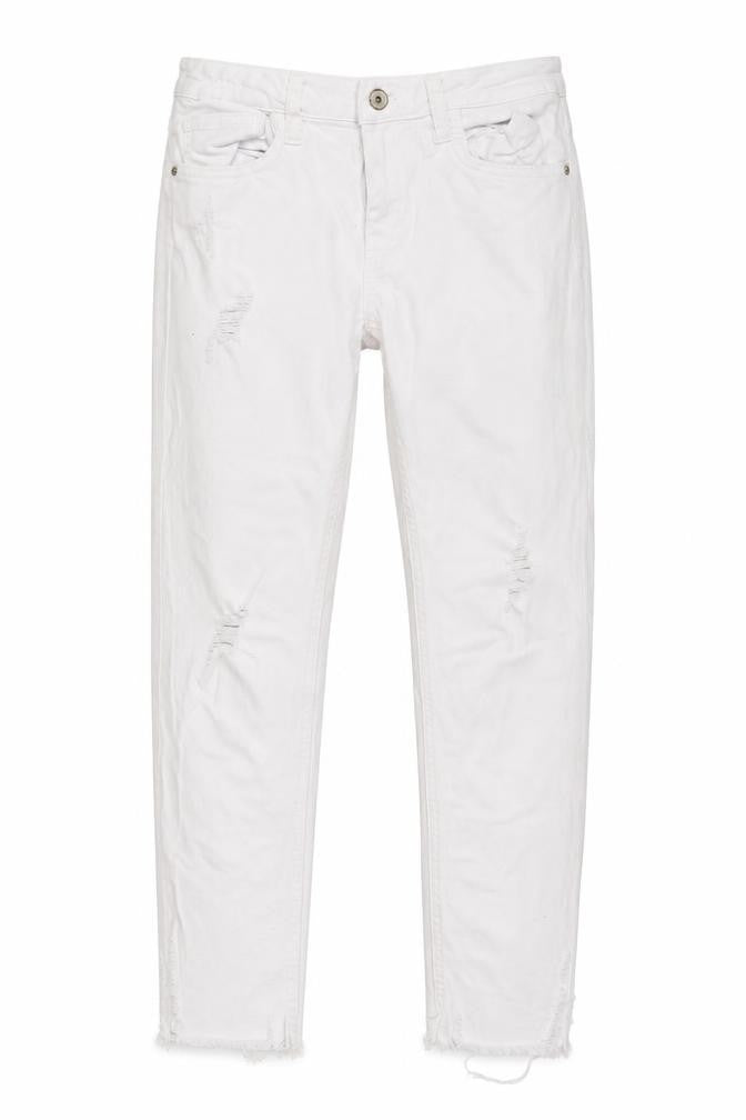 Womens UK Size 8 Zara Regular Fit Skinny White Jeans