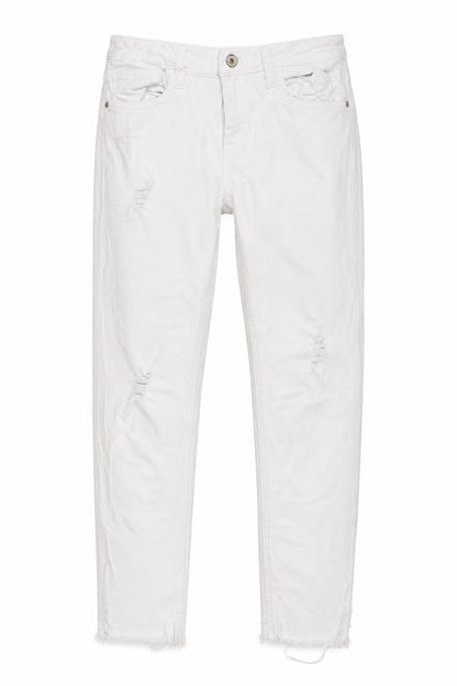 Womens UK Size 8 Zara Regular Fit Skinny White Jeans