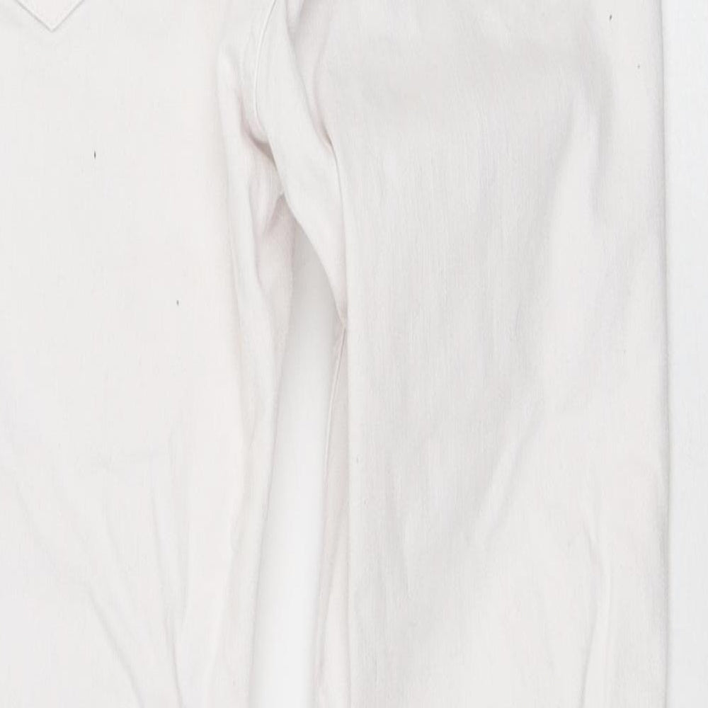 Zara Womens White Cotton Skinny Jeans Size 8 L26 in Regular Button