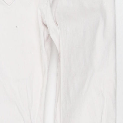 Zara Womens White Cotton Skinny Jeans Size 8 L26 in Regular Button
