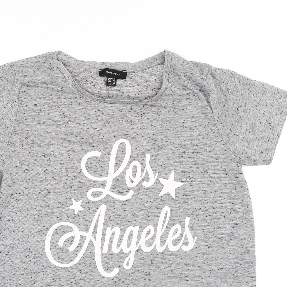 Womens UK Size 12 Atmosphere Grey Basic T-Shirt