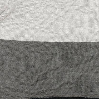 Damart Mens Grey High Neck Geometric Acrylic Pullover Jumper Size L