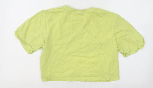 ellesse Womens Gold Cotton Cropped T-Shirt Size 10 Round Neck