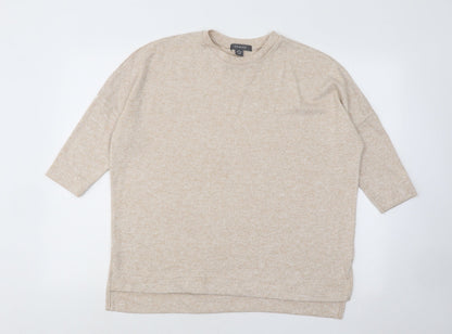 Primark Womens Beige Round Neck Polyester Pullover Jumper Size 6
