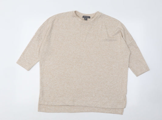 Primark Womens Beige Round Neck Polyester Pullover Jumper Size 6