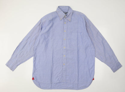 Mens UK Size 16.5 Code Blue  Button-Up Long Sleeve Casual Shirt