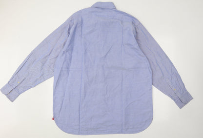 Mens UK Size 16.5 Code Blue  Button-Up Long Sleeve Casual Shirt