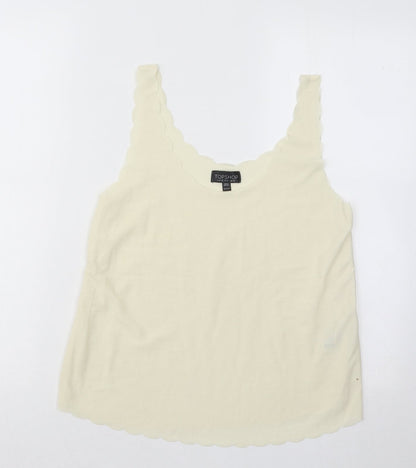 Womens UK Size 10 Topshop Yellow Basic Tank