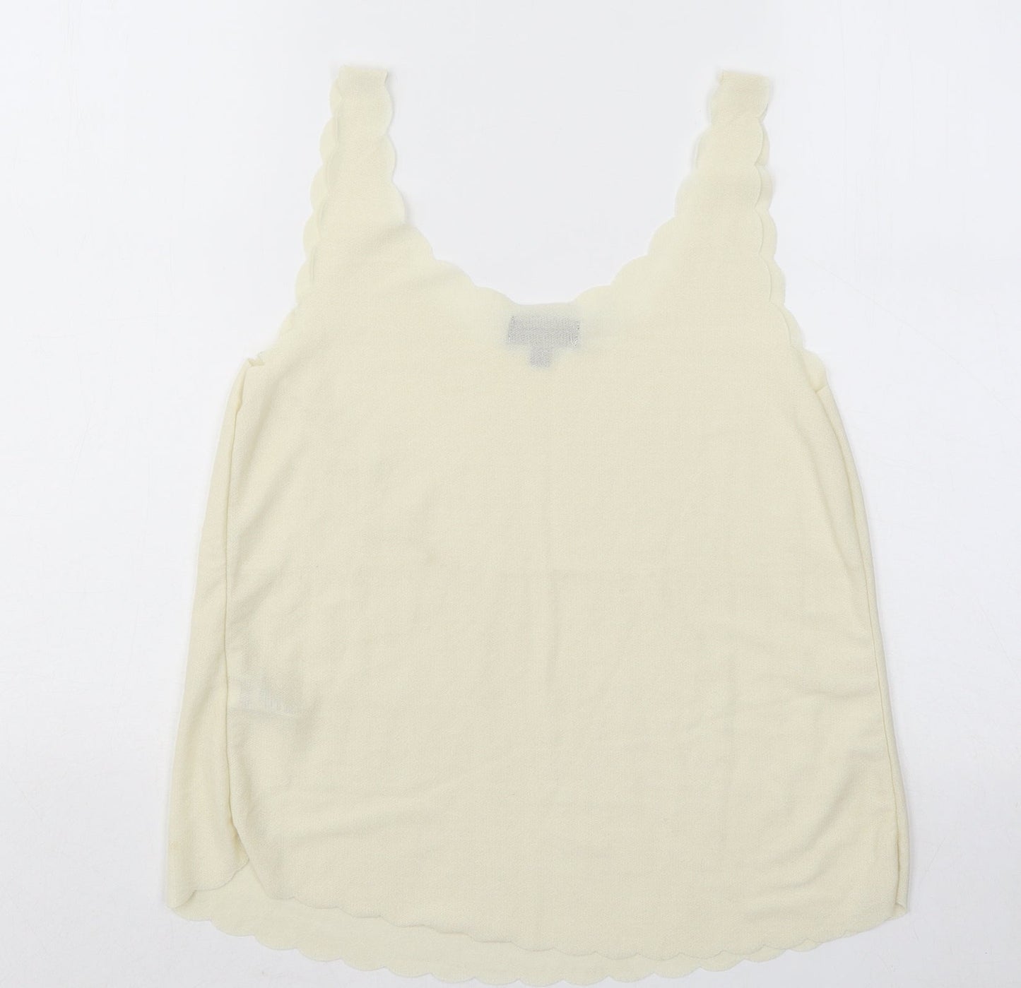 Womens UK Size 10 Topshop Yellow Basic Tank