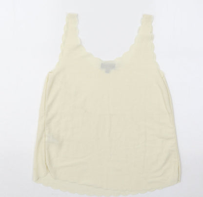 Womens UK Size 10 Topshop Yellow Basic Tank