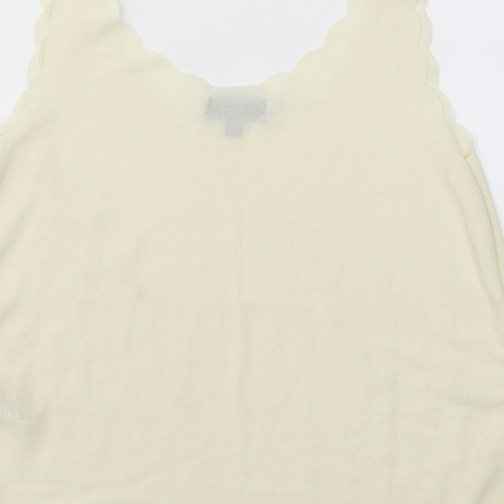 Womens UK Size 10 Topshop Yellow Basic Tank
