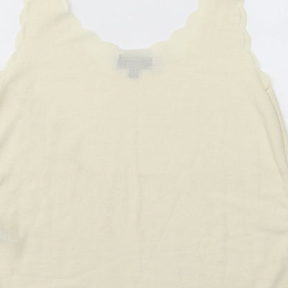 Womens UK Size 10 Topshop Yellow Basic Tank