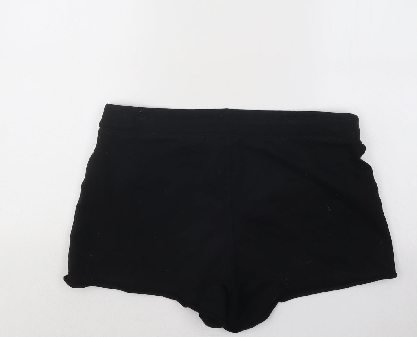 Gap Womens Black Cotton Hot Pants Shorts Size L Regular Drawstring