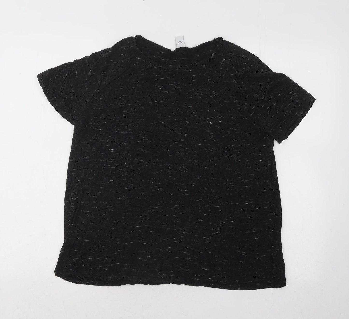 Old Navy Womens Grey Geometric Viscose Basic T-Shirt Size M Round Neck