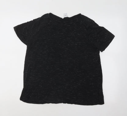 Old Navy Womens Grey Geometric Viscose Basic T-Shirt Size M Round Neck