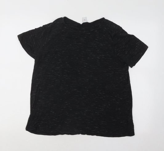 Old Navy Womens Grey Geometric Viscose Basic T-Shirt Size M Round Neck