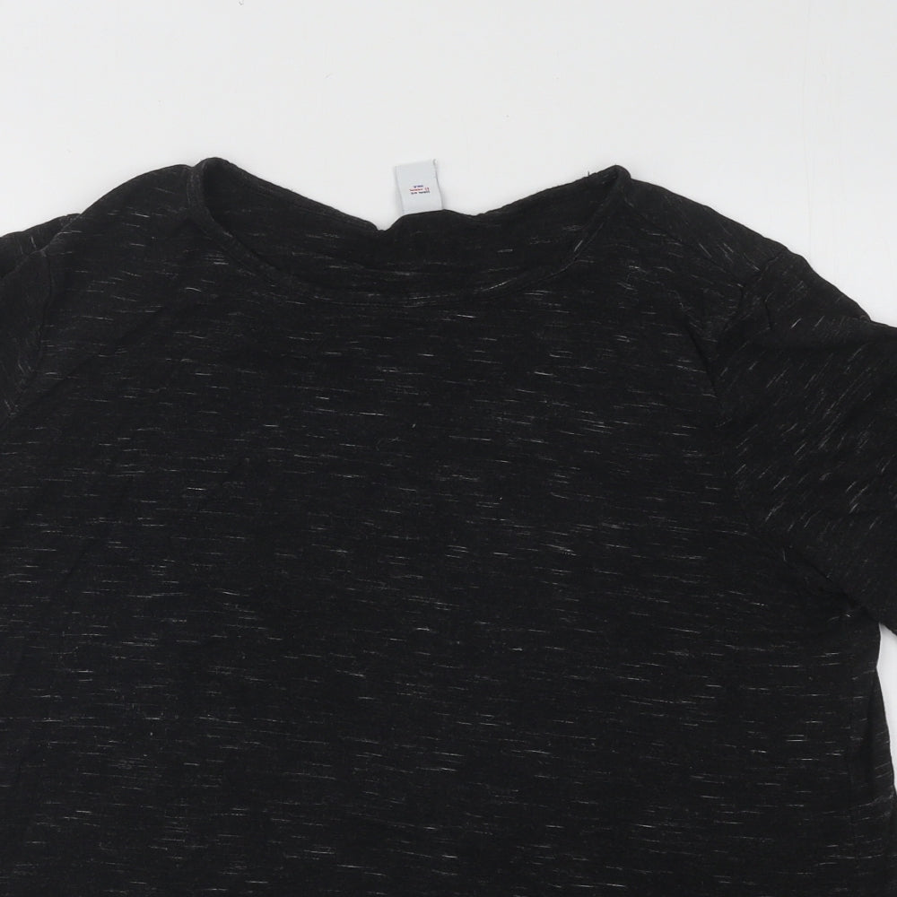 Old Navy Womens Grey Geometric Viscose Basic T-Shirt Size M Round Neck