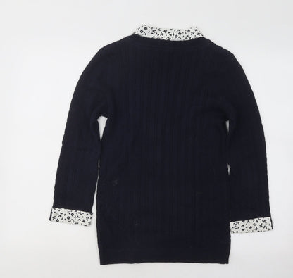 Womens UK Size 10 Maine Blue Pullover Jumper