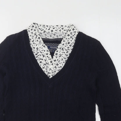 Womens UK Size 10 Maine Blue Pullover Jumper