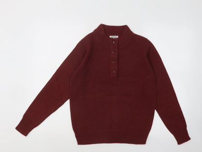 Damart Womens Red Mock Neck Acrylic Pullover Jumper Size 8