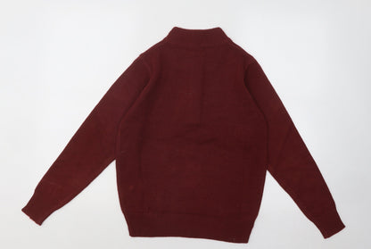 Damart Womens Red Mock Neck Acrylic Pullover Jumper Size 8