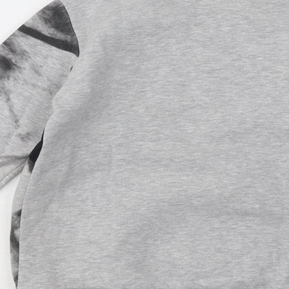 Hashtag Boys Grey Geometric Cotton Pullover Sweatshirt Size 10 Years Pullover - Campus