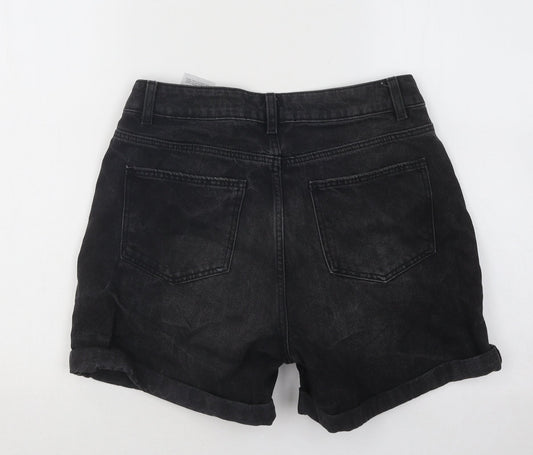 Noisy may Womens Black Cotton Hot Pants Shorts Size S Regular Button - Distressed