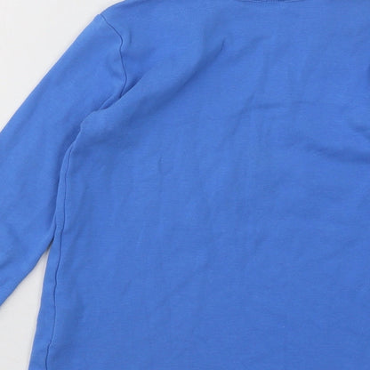 United Colors of Benetton Girls Blue Cotton Basic T-Shirt Size 6-7 Years Round Neck Pullover