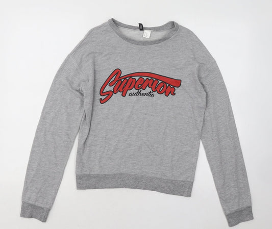 Womens UK Size XS Divided by H&M Grey Pullover Sweatshirt