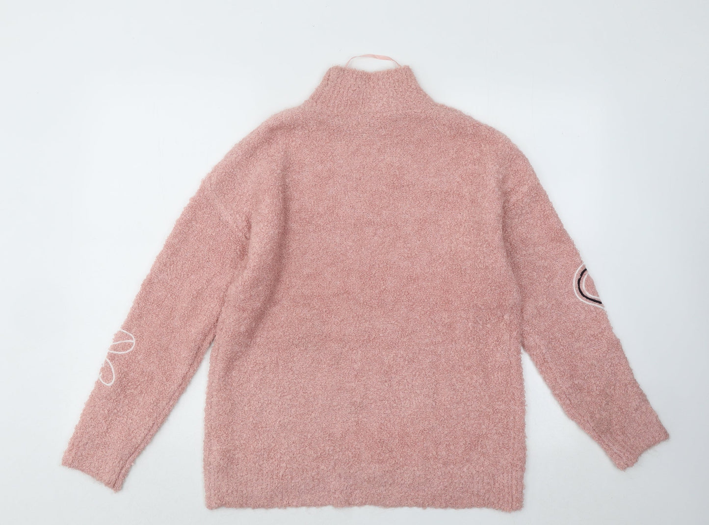 Primark Womens Pink Mock Neck Acrylic Pullover Jumper Size 4 - Minnie Mouse