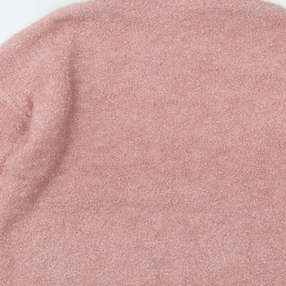 Primark Womens Pink Mock Neck Acrylic Pullover Jumper Size 4 - Minnie Mouse