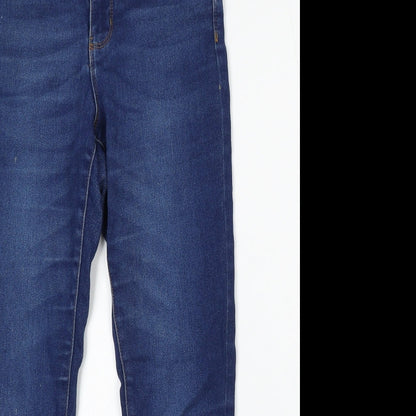 Denim & Co. Womens Blue Cotton Skinny Jeans Size 10 L27 in Regular Button