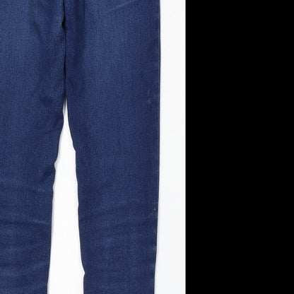 Denim & Co. Womens Blue Cotton Skinny Jeans Size 10 L27 in Regular Button