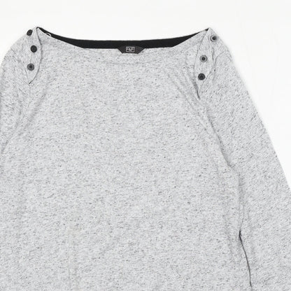F&F Womens Grey Round Neck Polyester Pullover Jumper Size 12