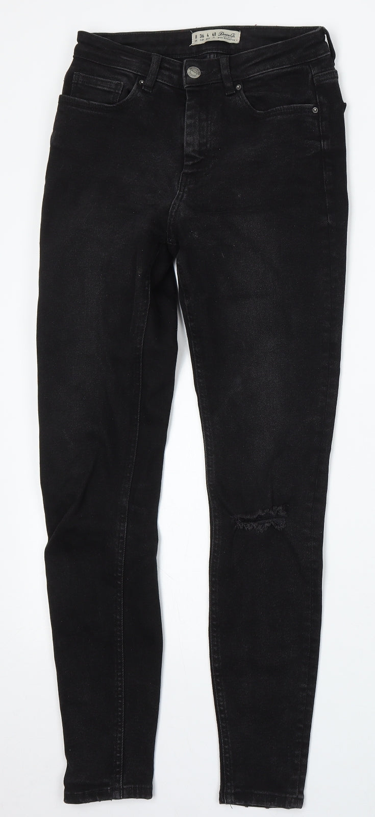 Denim & Co. Womens Black Cotton Skinny Jeans Size 8 L29 in Regular Button