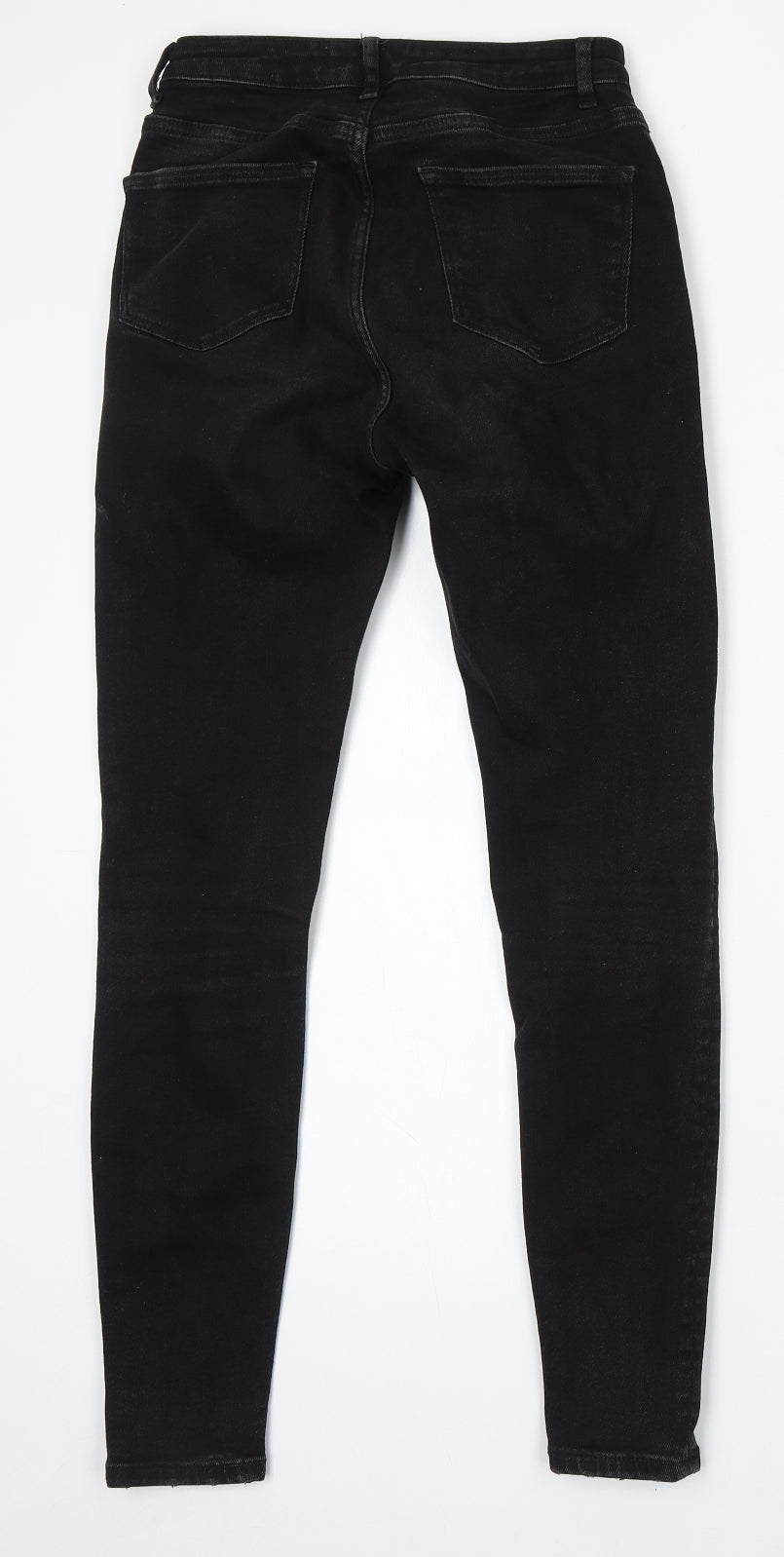 Denim & Co. Womens Black Cotton Skinny Jeans Size 8 L29 in Regular Button