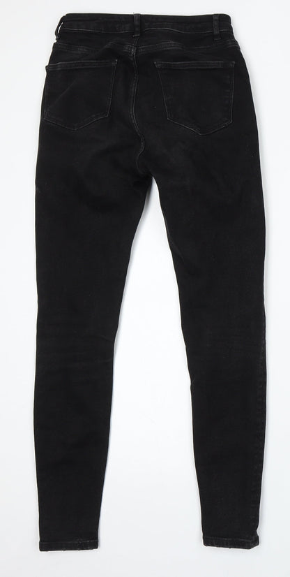 Denim & Co. Womens Black Cotton Skinny Jeans Size 8 L29 in Regular Button